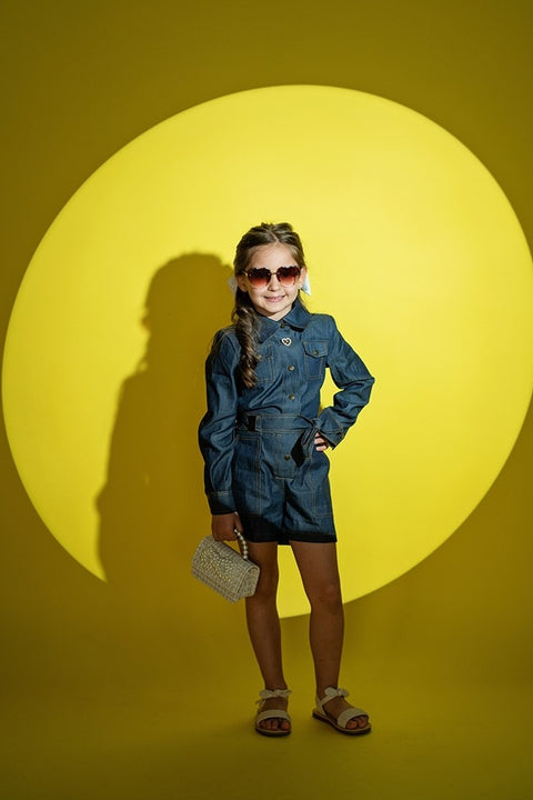 Denim Charm Jumpsuit Детски гащеризон деним