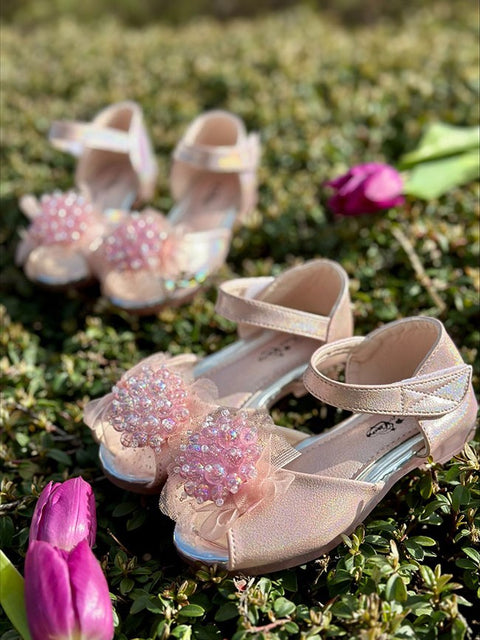 Belle Sparkle Shoes Детски обувки с брокат и перлена декорация