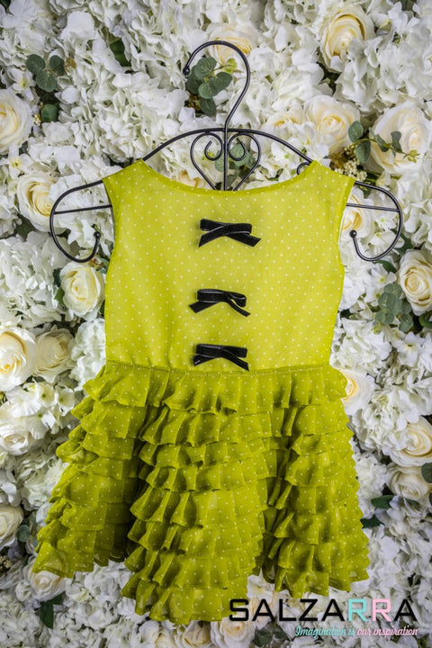 Limoncello Joy Детска рокля в цвят лайм