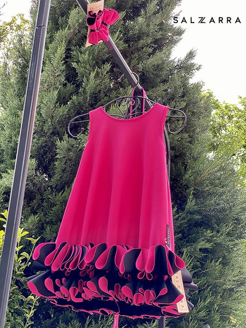 Neon Grace Dress Детска рокля неопрен в циклама