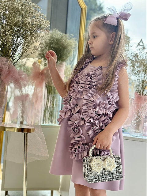 Lavender Cascade Dream Детска рокля лилав неопрен