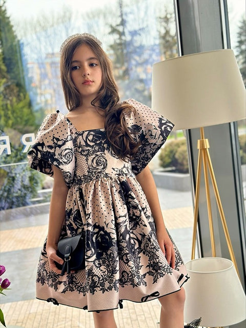 Fleur Ombre Детска рокля от сатен