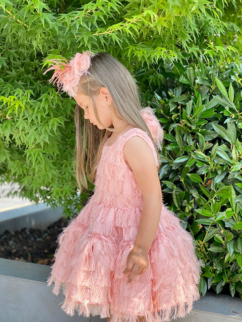 Blush Feather Dream ροζ φόρεμα