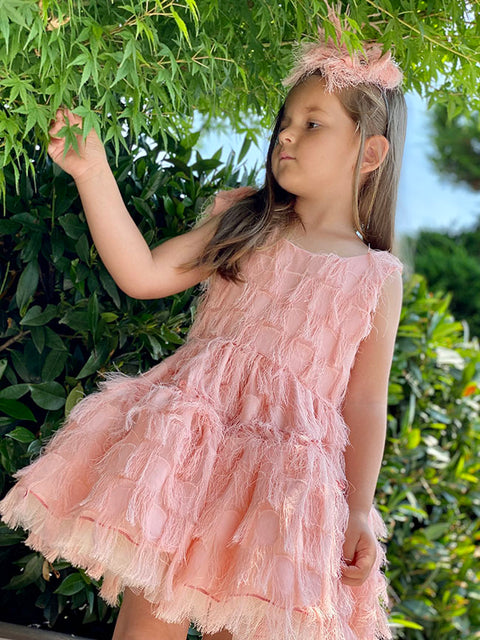 Blush Feather Dream ροζ φόρεμα
