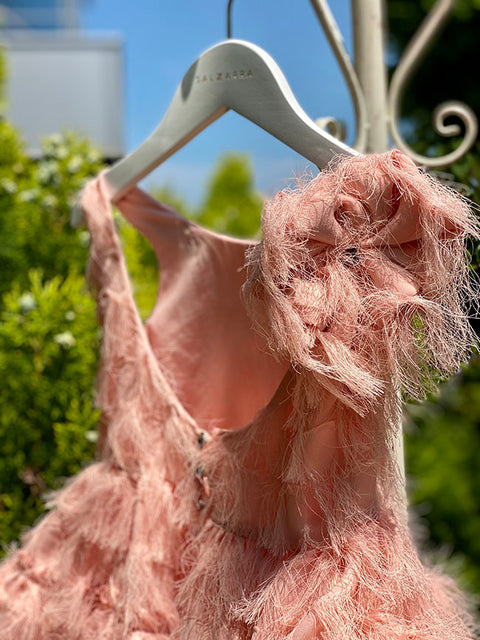 Blush Feather Dream ροζ φόρεμα