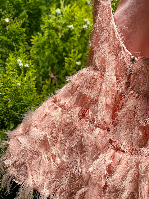 Blush Feather Dream ροζ φόρεμα