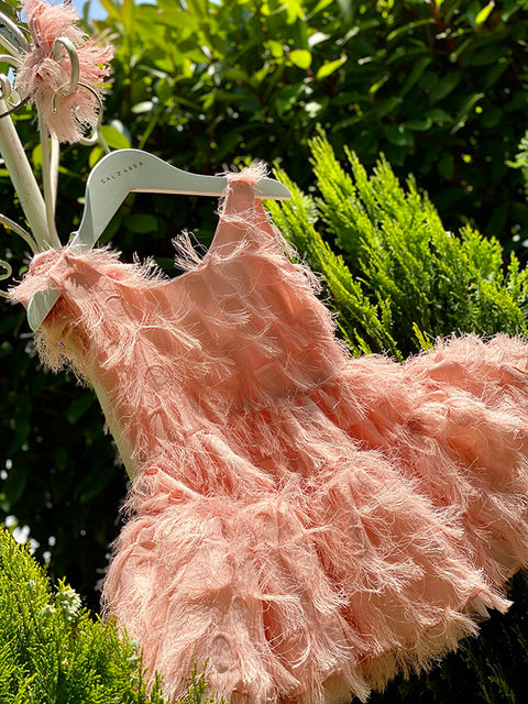 Blush Feather Dream ροζ φόρεμα