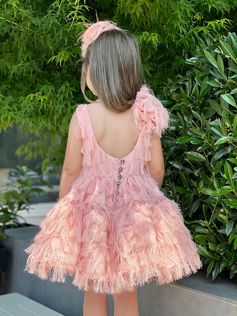 Blush Feather Dream ροζ φόρεμα