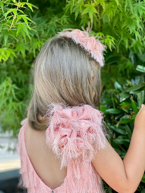 Blush Feather Dream ροζ φόρεμα