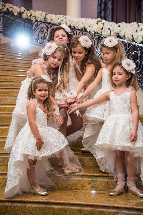 Rosa Incantata Luxurious dress with bare back and flowers