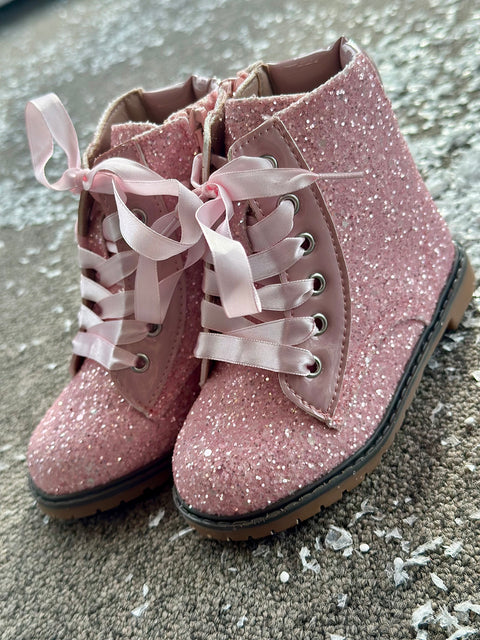 Shine Boots in pink Children's boots with brocade shine in pink