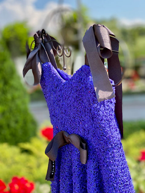 Royal Knit Рокля от луксозно плетиво в синьо