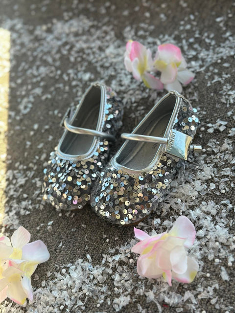 Sparkle Charm Silver Детски сребристи пантофки