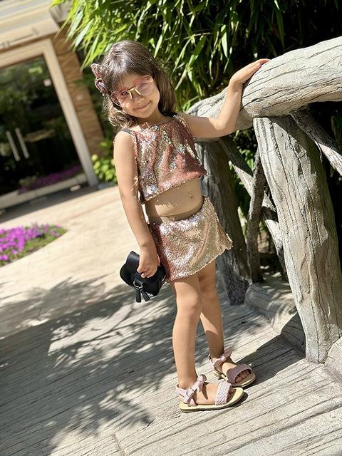 Wild Rose Top Детски топ пайети пепел от рози