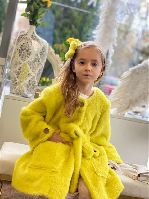 Lime Glow Coat Детско палто