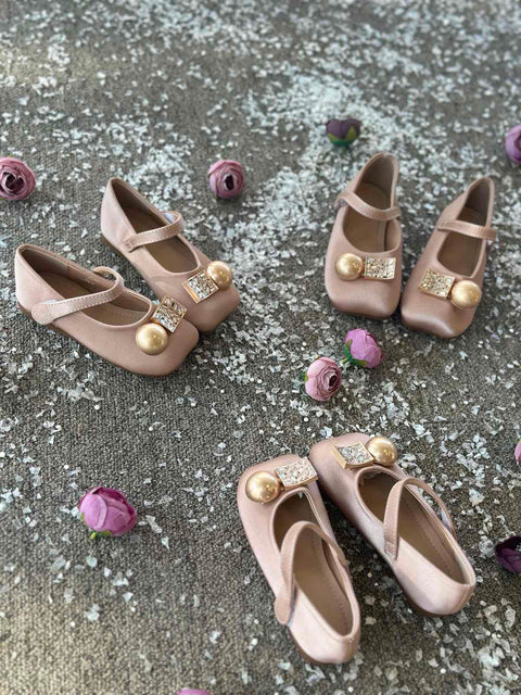 Rosé Grace Shoes Балеринки в пепел от рози с катарама