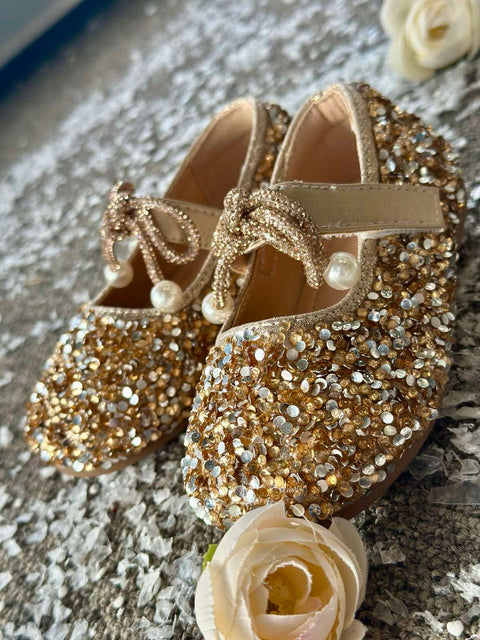 Lumière d’Or Shoes Златни пайети обувки
