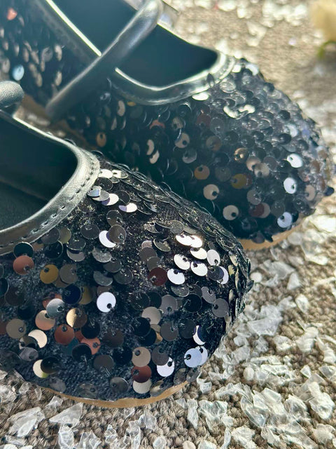 Noir Shine Черни обувки от пайети