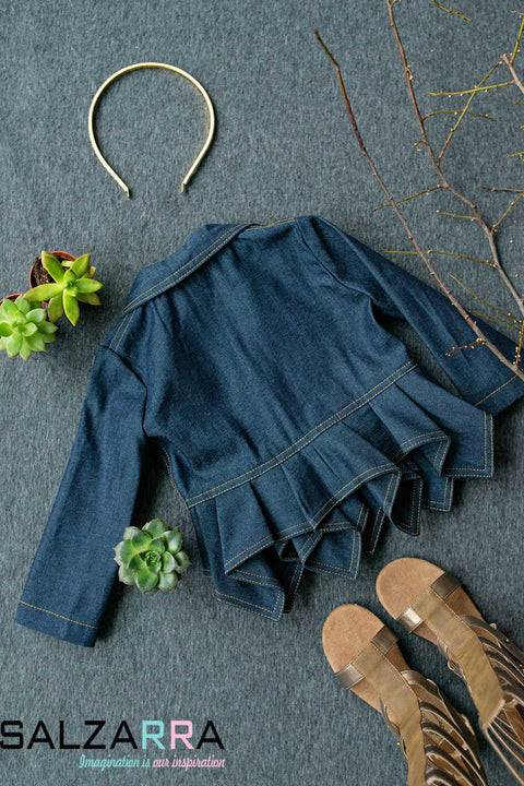 Denim Ruffle Chic Жакет
