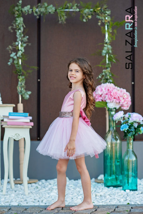 Brillantezza Луксозна розова рокля от брокат и тюл