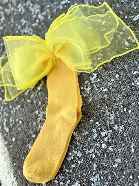 Tulle Kiss Yellow Чорапи с пандели жълти