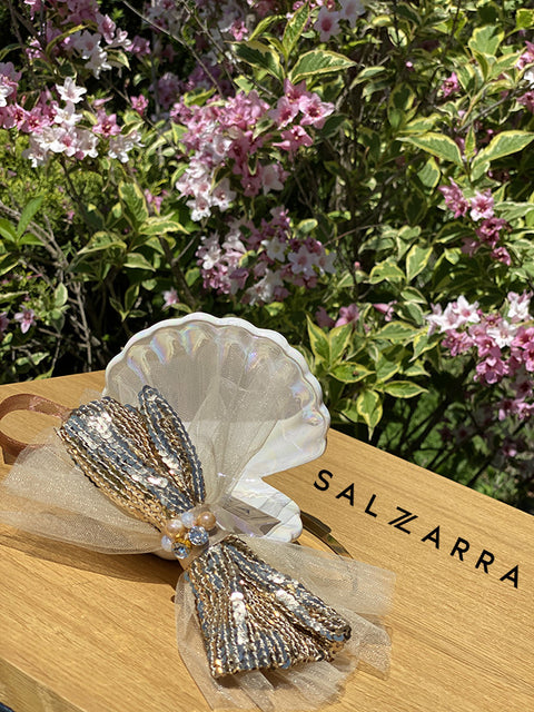 Golden Bloom Аксесоар за коса с тюл и пайети